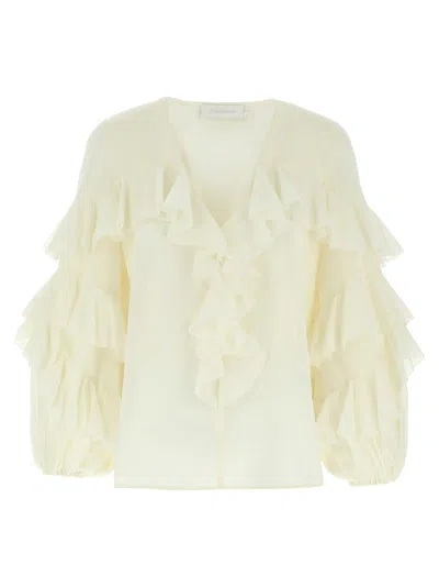 Zimmermann 'acacia Ruffle' Blouse In Yellow