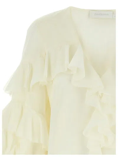 Zimmermann 'acacia Ruffle' Blouse In Yellow