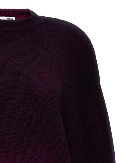 Attico Grape Wool Blend Oversize Sweater In Purple