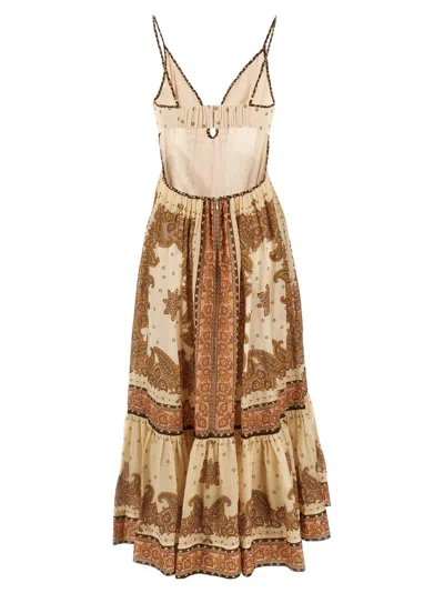 Zimmermann 'maxine Plunge Maxi' Dress In Brown