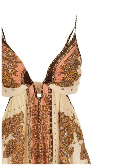 Zimmermann 'maxine Plunge Maxi' Dress In Brown