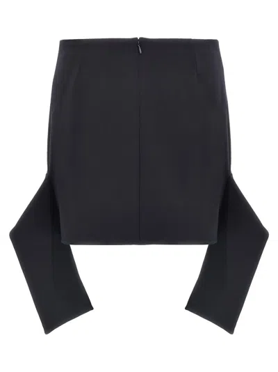 Courrèges 'reversed Belt Mini' Skirt In Blue