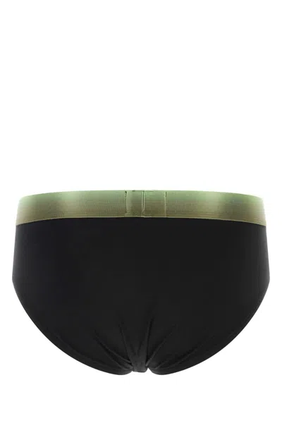 Emporio Armani Black Stretch Cotton Brief In Black