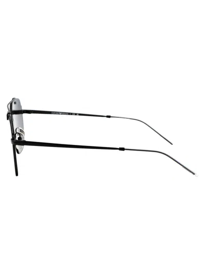 Emporio Armani Shiny Black Metal Sunglasses