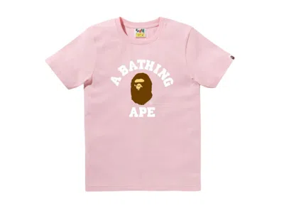 Pre-owned Bape Women's College Tee Shirt (ss25) In Pink