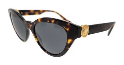 Pre-owned Versace Women's  Cat Eye Sunglasses In Havana/dark Grey (0ve4435 108/87)