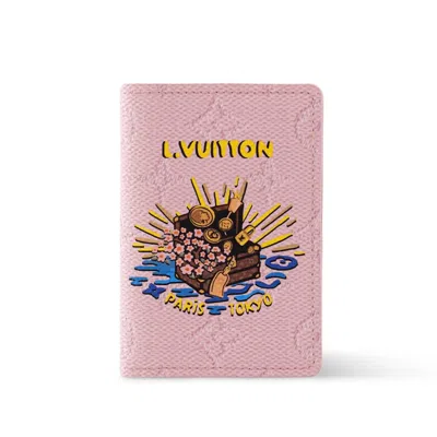 Pre-owned Louis Vuitton Monogram Souvenir Passport Cover In Pink