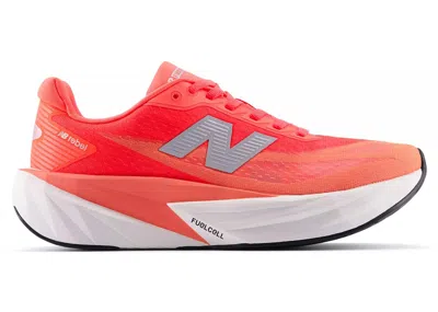Pre-owned New Balance Fuelcell Rebel V5 Silver (women's) Sneakers In Urgent Red/white/silver Metallic In Multi