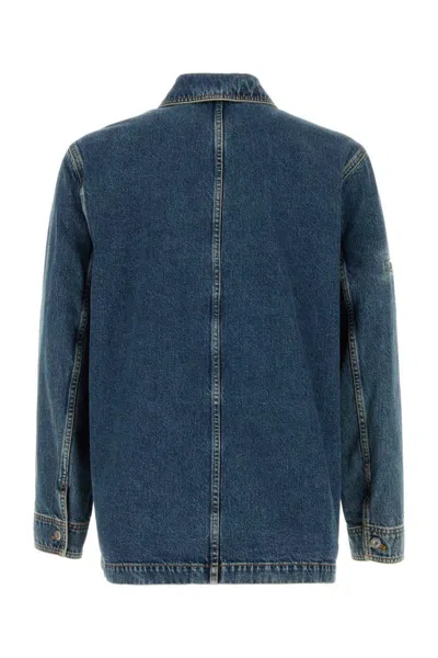 Ferragamo Pocketed Denim Jacket With Stitching And Sleeves
