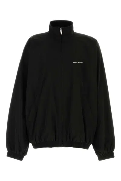 Balenciaga Oversized Windbreaker Jacket In Black