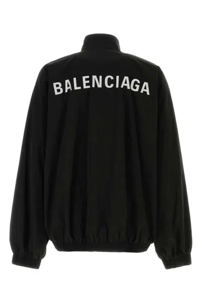 Balenciaga Oversized Windbreaker Jacket In Black