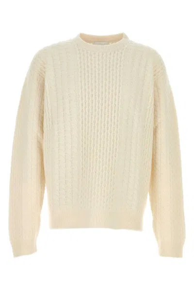 Prada Maglione In Lana Bianca Uomo In Neutral