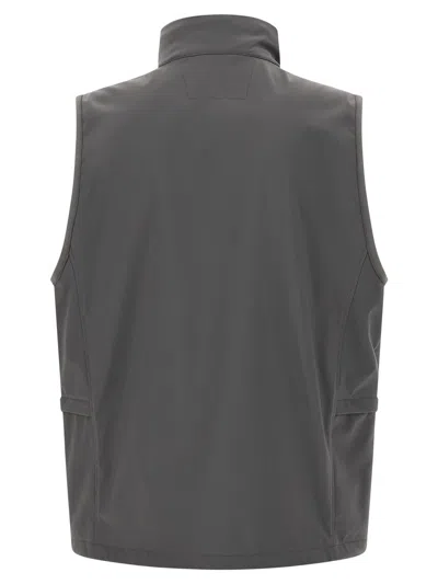 C.p. Company Shell Hooded Sleeveless Jacket In Gray