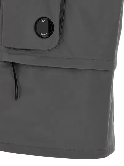 C.p. Company Shell Hooded Sleeveless Jacket In Gray