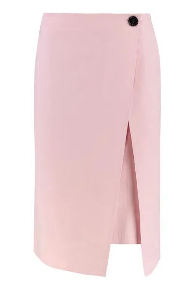 Bottega Veneta Skirt Twill Button Detail Slit Wrap Design