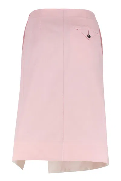 Bottega Veneta Skirt Twill Button Detail Slit Wrap Design