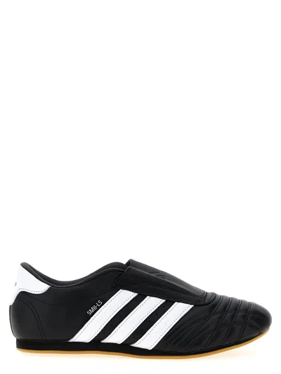 Adidas Originals Taekwondo Striped Leather Sneakers In Black