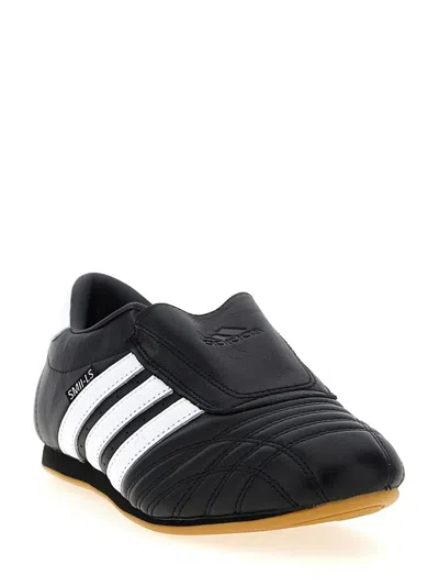 Adidas Originals Taekwondo Striped Leather Sneakers In Black