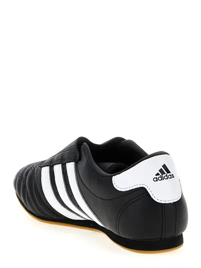Adidas Originals Taekwondo Striped Leather Sneakers In Black