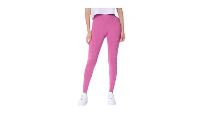 Pre-owned Nike Women's All Over Swoosh Logo Plain Leggings In Purple