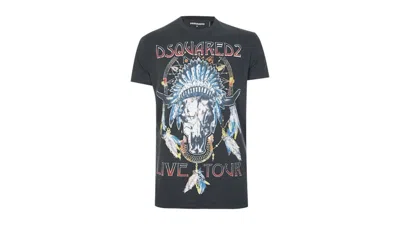 Pre-owned Dsquared2 Men's  Live Tour Logo T-shirt In Black