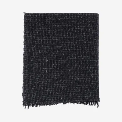 Faliero Sarti Elisa Cashmere Blend Scarf With Sequins In Black