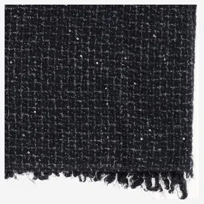 Faliero Sarti Elisa Cashmere Blend Scarf With Sequins In Black