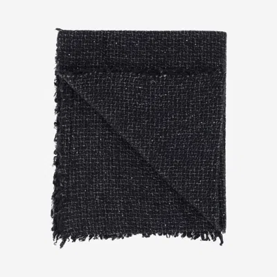 Faliero Sarti Elisa Cashmere Blend Scarf With Sequins In Black