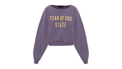 Pre-owned Fear Of God Essentials Women's Heavy Fleece Cropped Crewneck Sweatshirt In Lavender