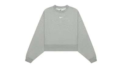 Pre-owned Nike Women's Small Swoosh Logo Plain Sweatshirt In Grey In Gray