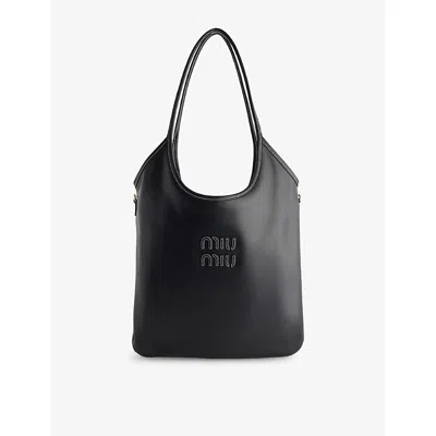 Miu Miu Womens Nero Ivy Soft Leather Shoulder Bag