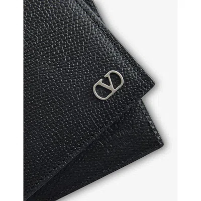 Valentino Mens Nero Vlogo Bifold Leather Wallet In Black