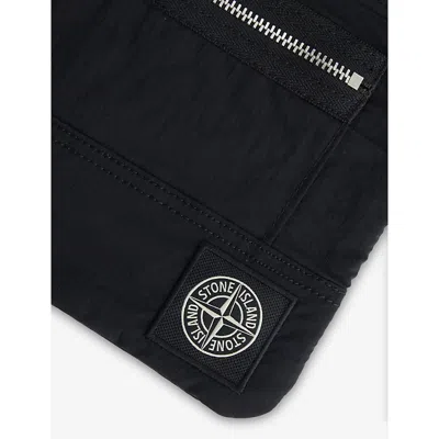 Stone Island Mens Black Logo-patch Nylon Patch