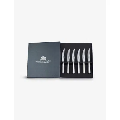 Arthur Price Silver Plated Grecian Set Of Six Silver-plated Stainless-steel Steak Knives In Silver