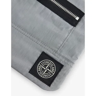 Stone Island Mens Pearl Grey Logo-patch Nylon Patch