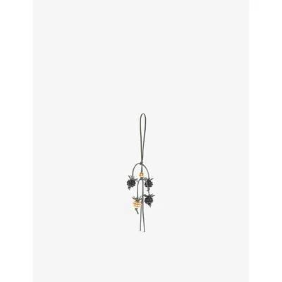 Loewe Womens Black/green Berry Leather And Acetate Bag Charm