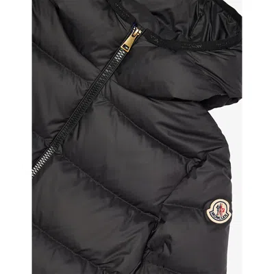 Moncler Black Beulah Hooded Shell-down Jacket 8-14 In Black
