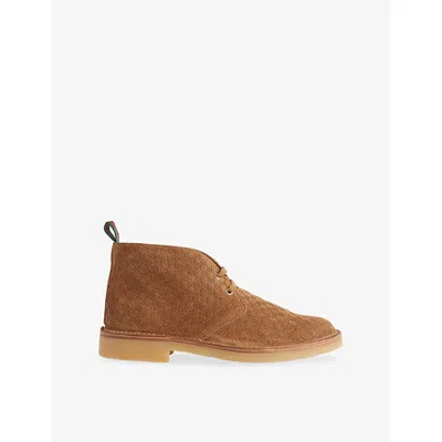 Gucci Brown Oxford Shoes With Web Detail On The Heel And Low Heel In Gg Canvas Man In Brown