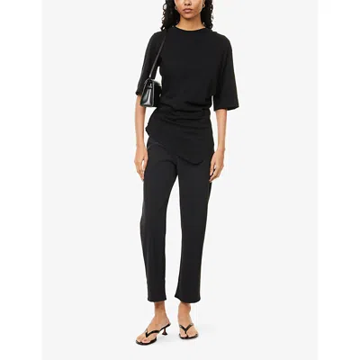 Rohe Frames Womens Black Cigarette High-rise Stretch-woven Trousers