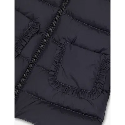 Moncler Navy Molan Hooded Shell-down Jacket 9 Months - 3 Year In Black