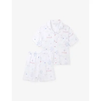 The Little White Company Reasure Island Cotton Pyjamas 1-12 Years White/blu In White