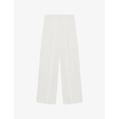 Loewe Womens White Mid-rise Straight-leg Stretch-jersey Trousers