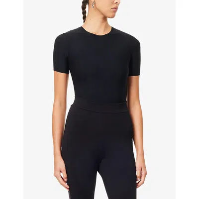 Commando Womens Black Butter™ Short-sleeve Crew Bodysuit Xl In Black
