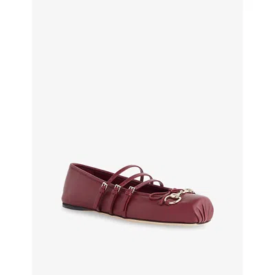 Gucci Ballet Flats In Rosso Ancora With Horsebit