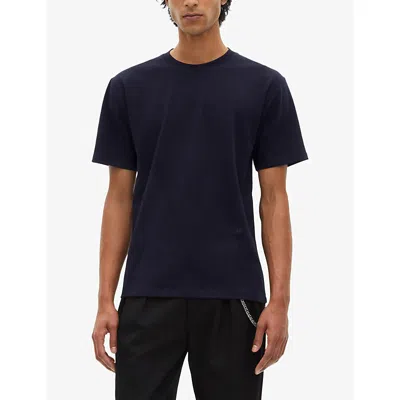 The Kooples Mens Navy Crewneck Regular-fit Short-sleeve Cotton T-shirt In Blue