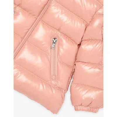 Moncler Pastel Pink Bady Hooded Padded Shell-down Jacket 6 Months - 3 Year In Metallic