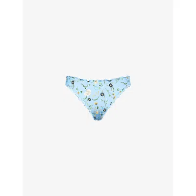 Seafolly Womens Powder Blue Modern Romance Hipster Bikini Bottoms In Blue