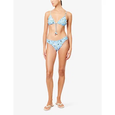 Seafolly Womens Powder Blue Modern Romance Hipster Bikini Bottoms In Blue