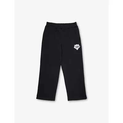 The Couture Club Kids Emblem Applique Joggers In Black