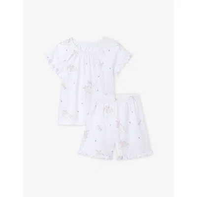 The Little White Company Urtle-print Cotton Pyjamas 1-12 Years Whitepink In White